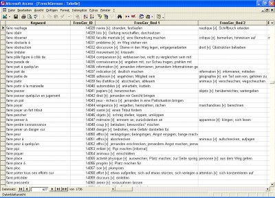 French->German Database 1.0 screenshot